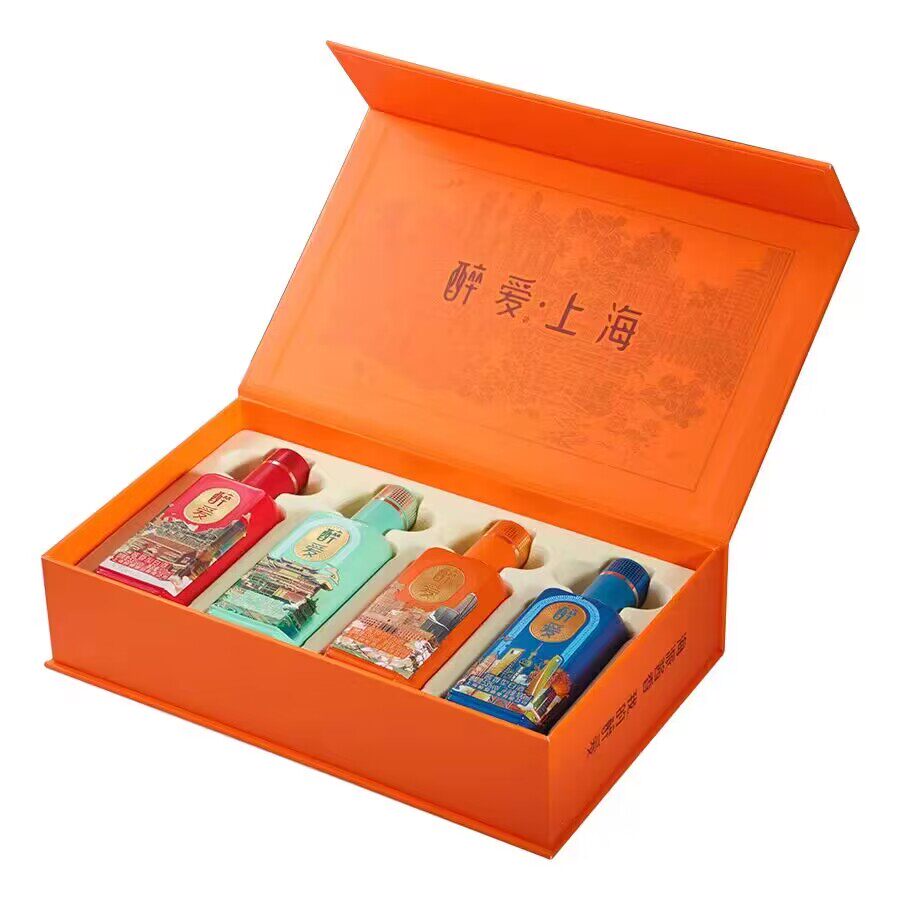 醉爱酒53&deg;醉爱100ml*4瓶上海来伊份酱香型白酒贵州高度酒礼盒装