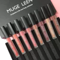MUGE LEEN8 bộ màu giữ ẩm không thấm nước mờ mờ mờ nhung bí ngô thiết lập son bóng - Son bóng / Liquid Rouge 	son bóng elf