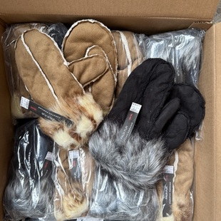 捡漏~折合RMB145+欧美单秋冬实用外贸出口人造羊羔毛厚实保暖手套