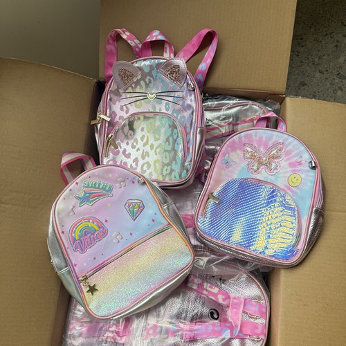可爱卡通镭射儿童书包少女小背包