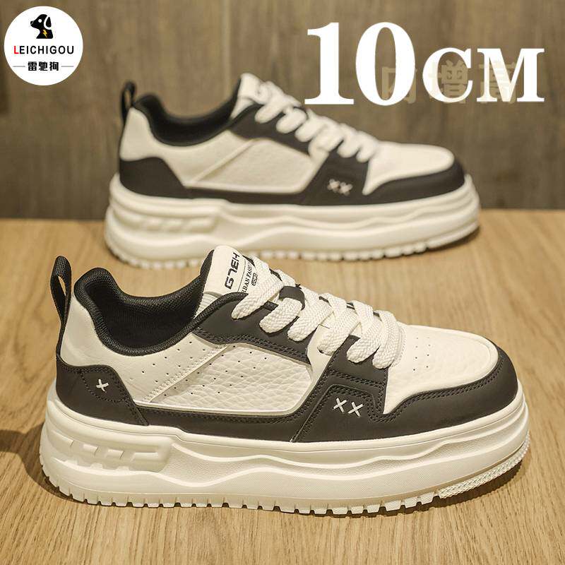 男鞋春季新款隐形内增高10cm潮流百搭软底轻便厚底运动休闲板鞋男