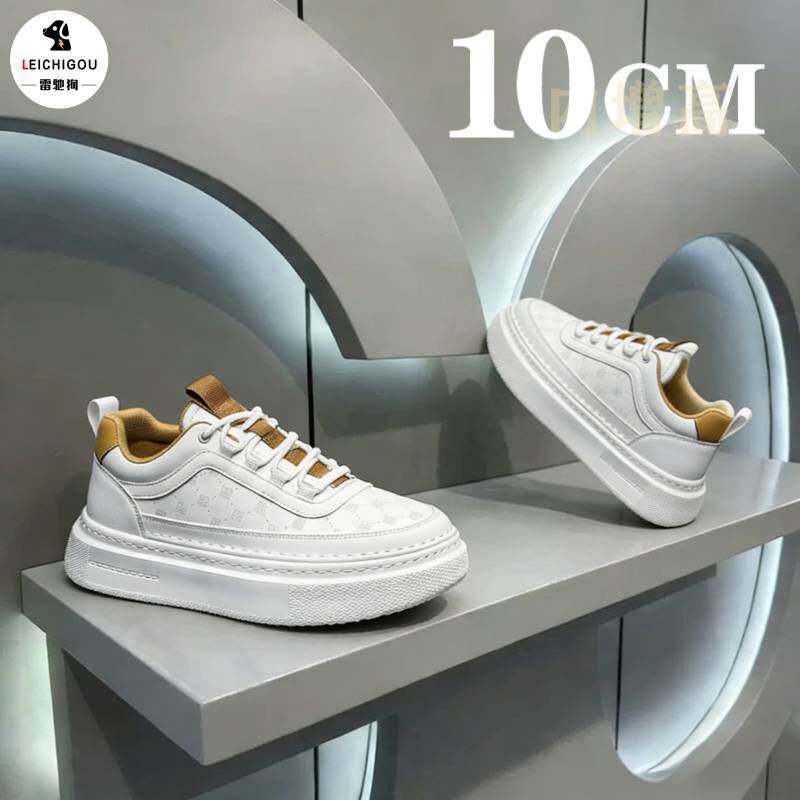 男鞋2026新款春季厚底隐形内增高10cm韩版百搭软底轻便板鞋小白鞋