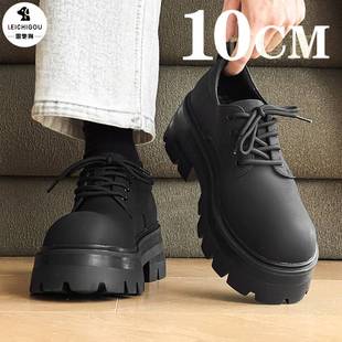 增高英伦德比鞋 10cm商务休闲皮鞋 新郎鞋 内增高男鞋 男 冬季 厚底男士