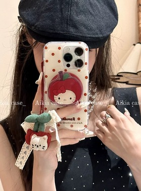 磁吸支架适用vivoX100/X30/60/x70/80/y78手机壳X90小众波点y76s新品S18e/S12/15PRO红樱桃猫咪Y33e/31少女软