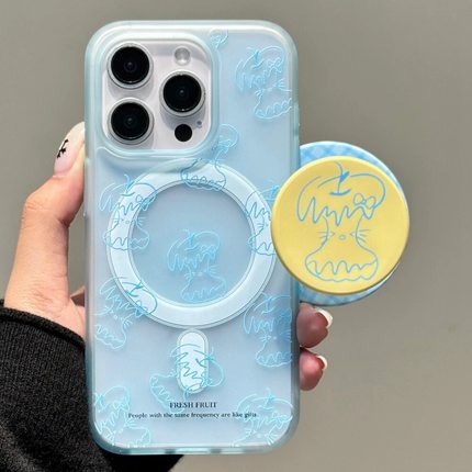 冰雾内置磁吸支架Reno13适用OPPOFindx8手机壳K12透蓝线条苹果核X7ultra磨砂K11X全包6防摔PRO硬壳女款猫咪15