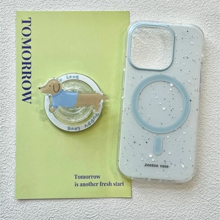 磁吸支架适用oppoA3/reno10/4se手机壳findx7/5pro浅蓝色泼墨狗狗简约A56/32/a57少女K11x/97/93s软套8国际版