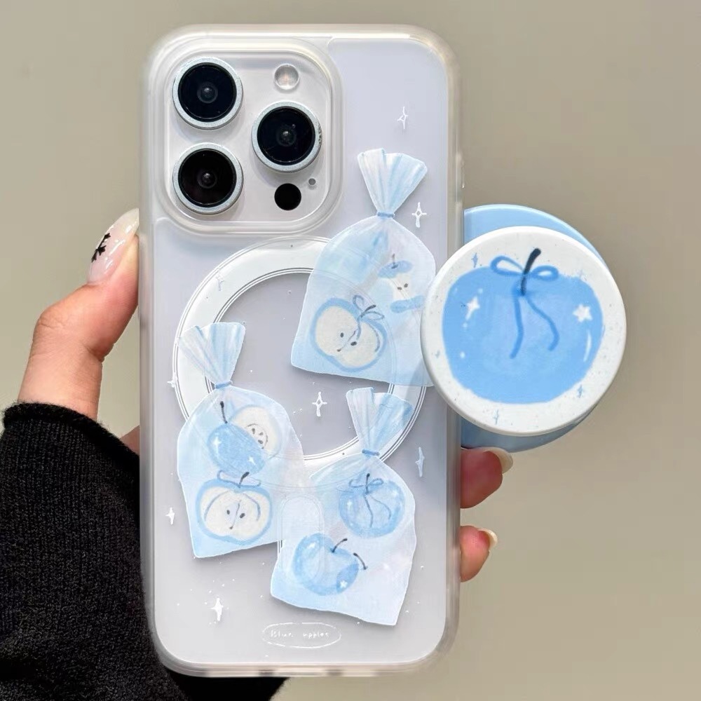 冰雾内置磁吸支架适用K70红米K80小米15/14手机壳50红米K60pro至尊版Note13奶蓝苹果12PRO+女11T硬壳40购物袋