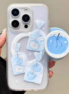 冰雾内置磁吸支架适用OnePlus一加13/ACE5手机壳1+NORDCE磨砂12硬壳8全包边PRO奶蓝色苹果7t/V购物袋9RT女款6