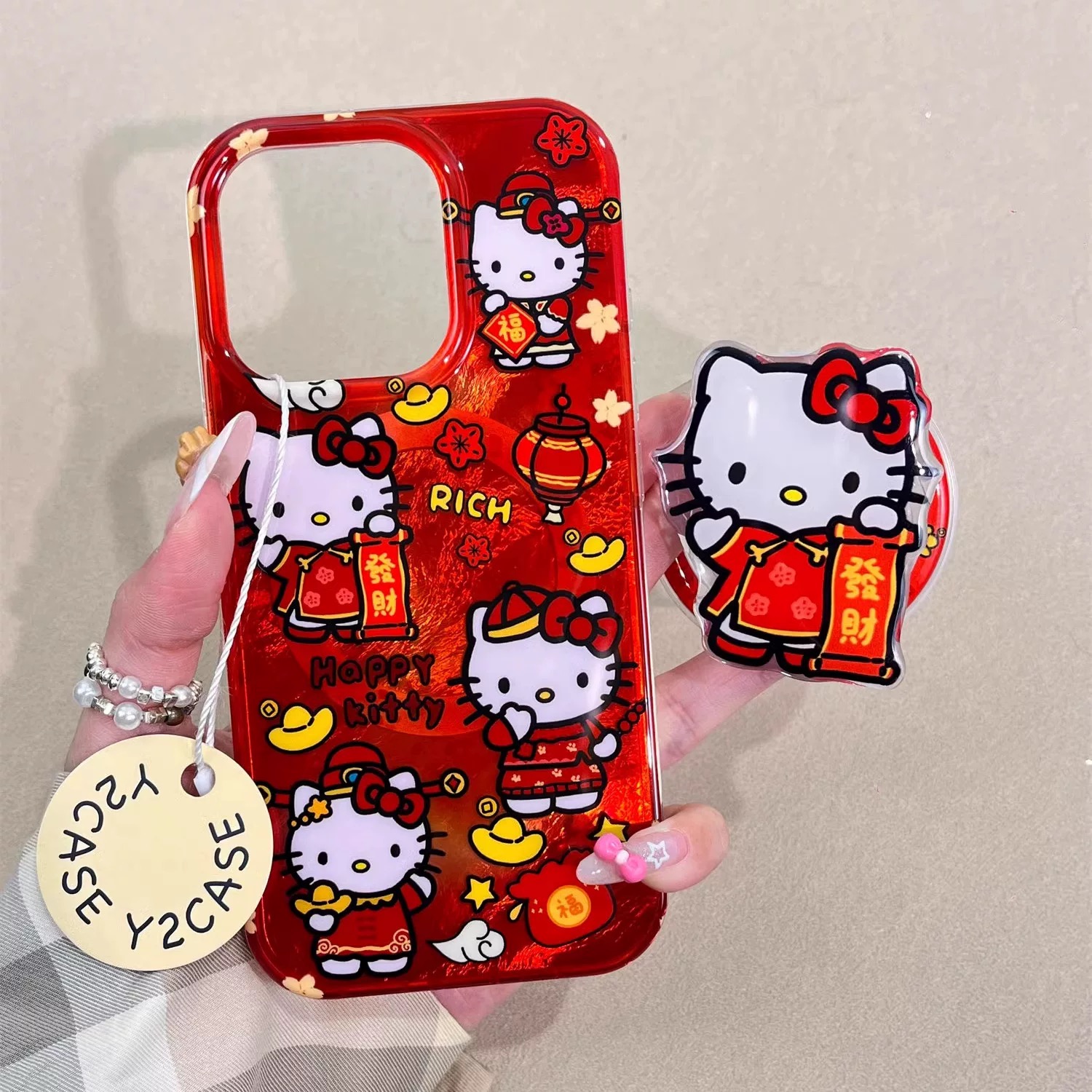 磁吸支架适用vivoX100/30/60/x70/y78手机壳X90复古元宝kitty猫红色y76s新年款S18e/X200/15PRO女Y33e/mini软