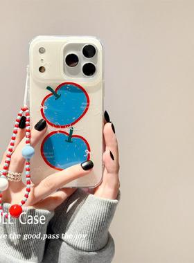 适用meizu18pro魅族21note无界版9小众艺术涂鸦蓝色苹果6plus/T谷歌20手绳链条17全包X传音tecno女INFINIXHOT