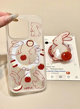 冰雾内置磁吸支架S20适用VIVO X200PRO MINI手机壳S20/X100S硬壳X80红色X90S线条苹果小兔子S17全包S16女款18