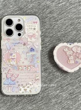 温柔蕾丝爱心猫咪油画适用华为nova12/U/9磁吸支架8SE新品MATE50/40e手机壳Pura70ultra软套防摔60畅享13女款