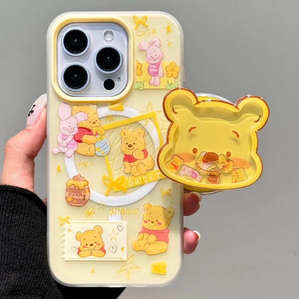 冰雾内置磁吸支架适用K70红米K80小米15/14手机壳50红米K60pro至尊版Note13可爱蜜罐维尼12PRO+女11T硬壳40猪