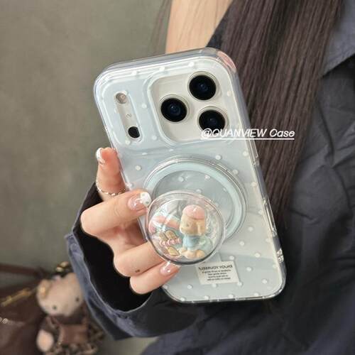 磁吸支架适用三星S25ultra/24/Note20/36圆球波点小狗A16房屋S20手机壳A22/23+A71女款S9+S21fe软54/56国际版