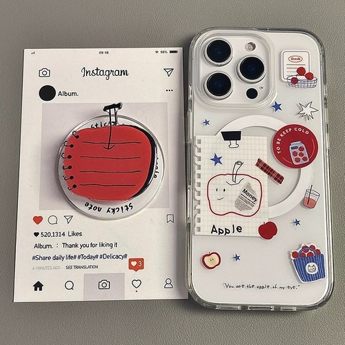 磁吸支架适用小米15/13U简约绘画苹果笔记本K80手机壳红米Turbo3创意k70/60/note12t/civi4pro软套40+女款50e