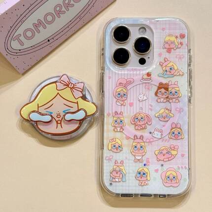 磁吸支架适用oppoA3/reno10/4se手机壳findx7/5pro趣味满屏金发婴儿哭娃A56/32/a57女K11x/97/93s软套8国际版