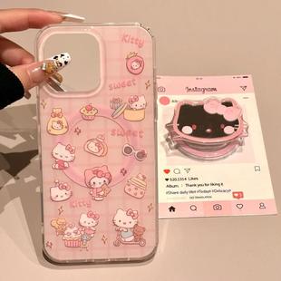 5pro卡通可爱化妆镜子猫咪A56 a57女K11x 磁吸支架适用oppoA3 93s软套8国际版 4se手机壳findx7 reno10