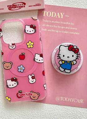 粉色少女苹果花朵猫咪适用vivoiQOO12/11s/97手机壳neo10/8pro磁吸支架7Se/Z8/Z6女U3/5e全包Z5x新品Z1软套13