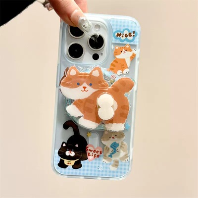 冰雾内置磁吸支架适用K70红米K80小米15/14手机壳50油画猫咪红米K60pro至尊版Note13可爱12PRO+屁股11T硬40女