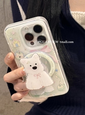 夏日磁吸支架适用oppoA3/reno10/4se手机壳findx7/5pro小清新苹果西高地A56/32/a57女款K11x/97/93s软套8新品