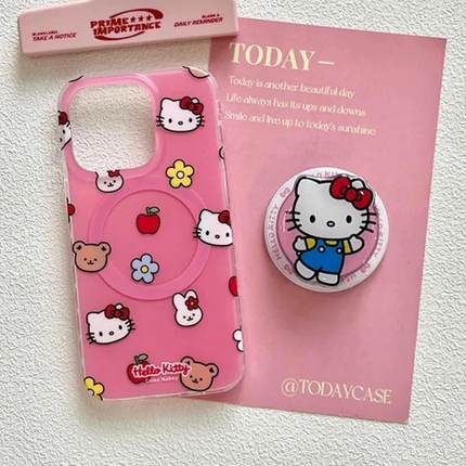 磁吸支架适用oppoA3/reno10/4se手机壳findx7/5pro粉色少女苹果花朵猫咪A56/32/a57女K11x/97/93s软套8国际版