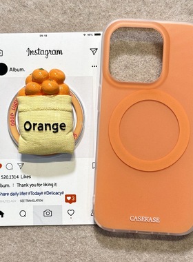 磁吸支架适用oneplus11一加12手机壳ace竞速版1+ACE5V个性立体橙子水果袋8t/10/9女7TPRO/9RT/6t软套NordCE13