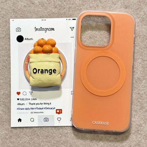 磁吸支架适用oneplus11一加12手机壳ace竞速版1+ACE5V个性立体橙子水果袋8t/10/9女7TPRO/9RT/6t软套NordCE13