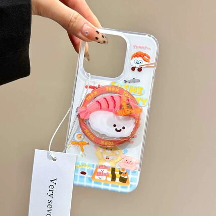 磁吸支架适用oppoA3/reno10/4se手机壳findx7/5pro可爱西高地寿司饭团A56/32/a57女款K11x/97/93s软套8全包边