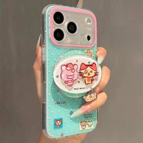 磁吸支架适用opporealmeGT5pro/neo9/6se手机壳V50/11/GT3女款8薄荷绿波点小猫咪兔子Q2/5i真我x7pro新23软z4