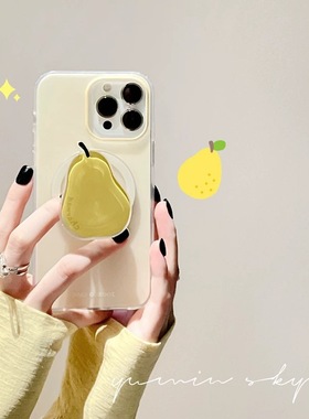 ins磁吸支架适用华为nova12/U/9夏日清新8黄色梨子SE/5超萌看剧MATE60/40手机壳Pura70ultra软套p60畅享3女款