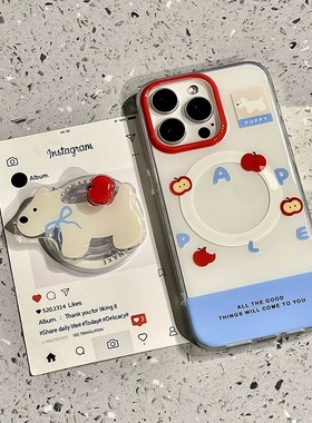 磁吸支架适用oneplus11/2一加12手机壳ace竞速版1+ACE5V英文字母红苹果小狗8t/10/9男女款7TPRO/9RT/6t软套13
