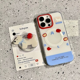 60ote12t 磁吸支架适用小米15 13U英文字母红苹果小狗K80手机壳红米Turbo3新品 k70 男女50e civi4pro软套40