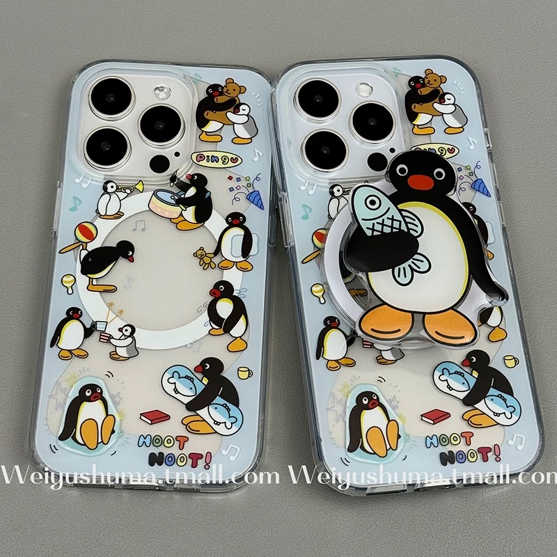 磁吸支架适用oppoA3/reno10/4se手机壳findx7/5pro呆萌摸鱼企鹅A56/32/a57女款保护K11x/97/93s软套8全包硅胶