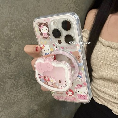 磁吸带支架适用vivoX100/X30/60/x70/80/y78手机壳X90摇摇乐y76s童趣S18e/S12/15PRO可爱kt猫Y33e/31少女软套