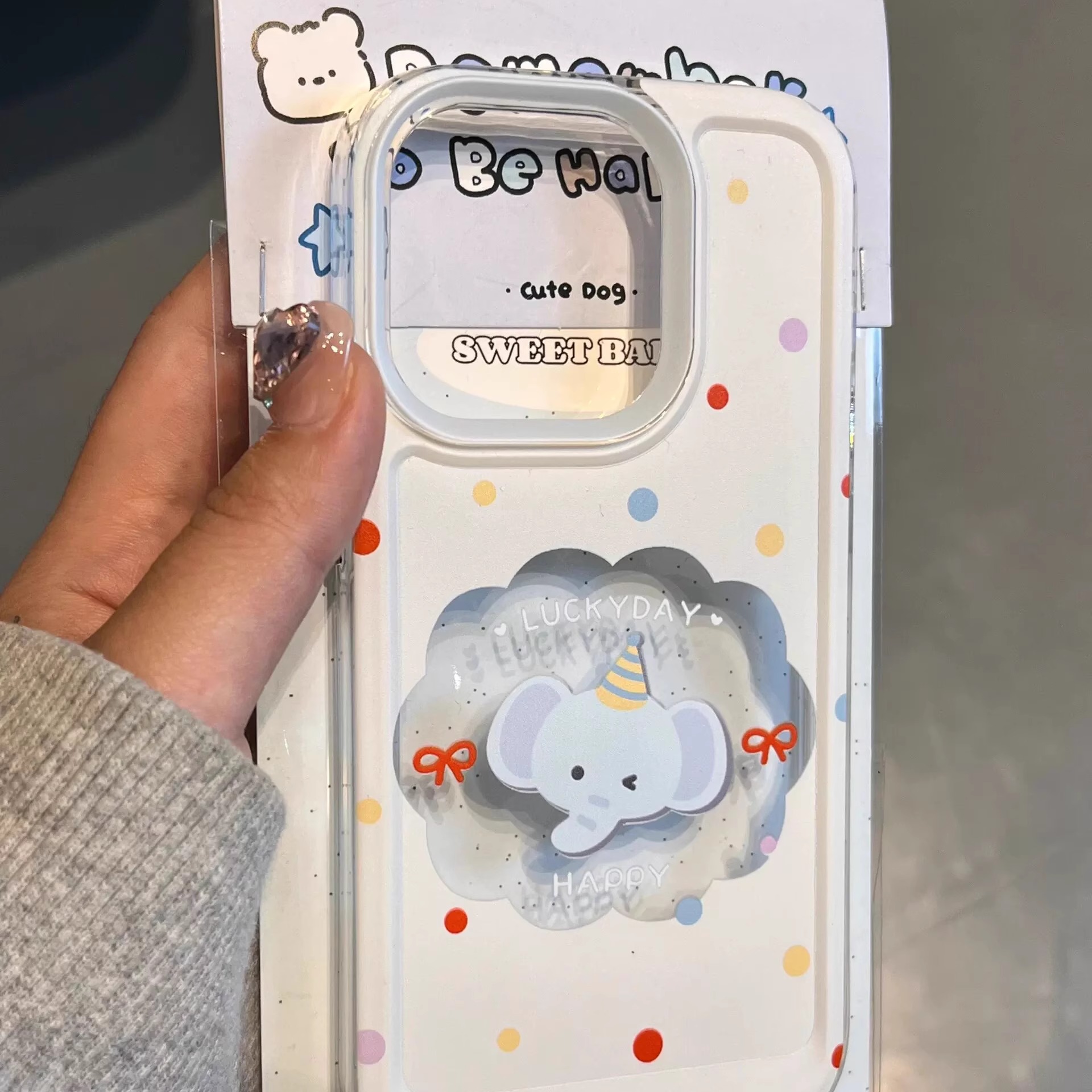 卡通可爱云朵大象K12适用oppo reno12pro/11/10/879564SE手机壳findx7/x6/A2/A3PRO/A79蓝色A58/A9X/A1女A56S