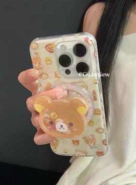 磁吸支架适用华为pocket2折叠屏mateX6手机壳p50三星zflip3/4/5拉面VIVOX饭团v荣耀轻松熊oppofindn3flip软女