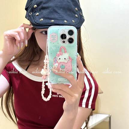 可爱链条适用oppoA3/reno10/4se手机壳findx7/5pro薄荷绿少女心购物袋A56/32/a57女K11x/97/93s软套8国际版