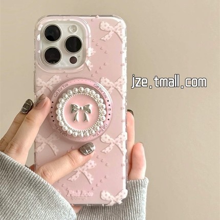 磁吸支架适用oppoA3/reno10/4se手机壳findx7/5pro小香风粉色蝴蝶结A56/32/a57女款K11x/97/93s软套8全包奢华