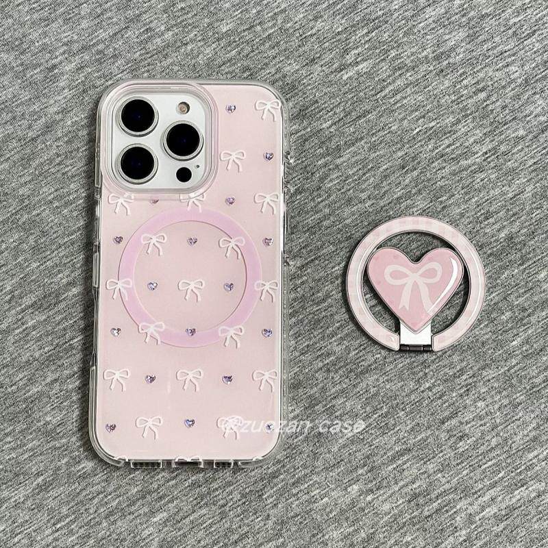 磁吸支架适用小米15/13U温柔气质钻石爱心K80+手机壳红米Turbo3国际版k70/60/note12t/civi4pro软套poco女50e