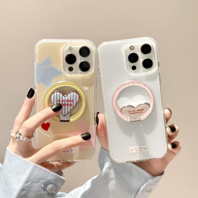 磁吸支架适用华为pocket2折叠屏mateX6手机壳p50韩系zflip3/4/5星星VIVOX蓝格纹v荣耀oppo爱心findn3flip软套