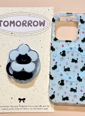 磁吸支架适用华为荣耀100可爱90华为magic6pro/80GT手机壳70se/X20/300云朵花小黑猫400i+畅玩50plus软套女款