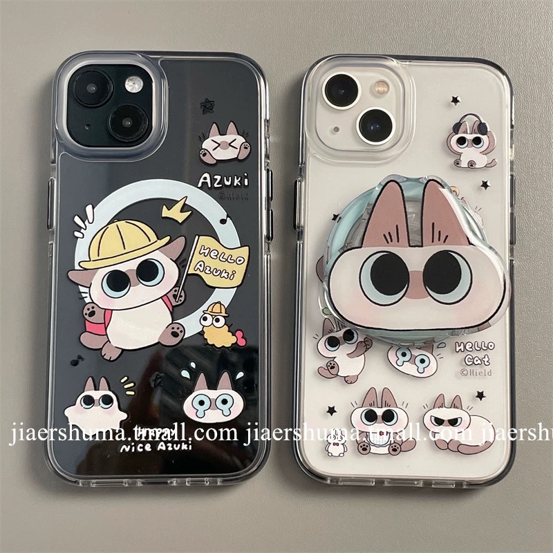 磁吸支架适用oneplus11/2一加12手机壳ace竞速版1+ACE5V可爱大眼豆沙猫8t/10/9男女7TPRO/9RT/6t软套13全包边