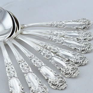 1941年法国文艺复兴款 纯银圆勺一把 Reed&Barton 美国银餐具