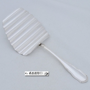 德国古董银器 纯银芦笋铲/糕点铲一把 波浪形铲面 素美华丽