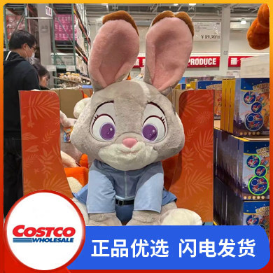 开市客购迪士尼正版疯狂动物城尼克朱迪毛绒玩具大玩偶带毯子