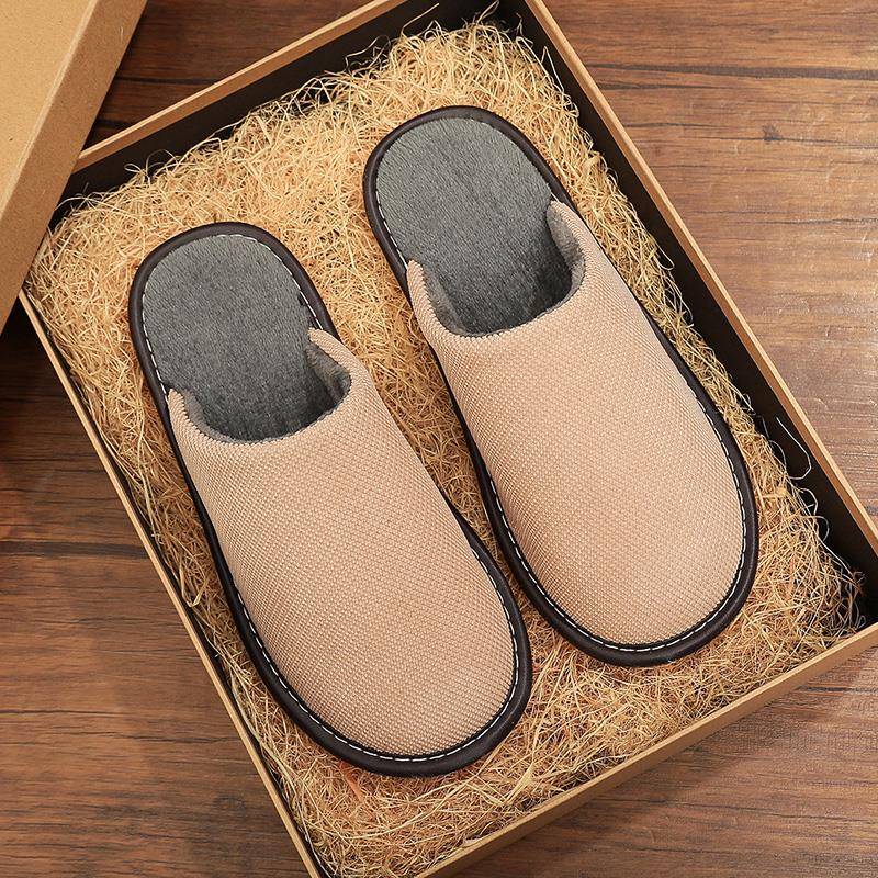 秋冬季家用布艺拖鞋男室内居家防滑软底情侣保暖家居毛绒拖1119h