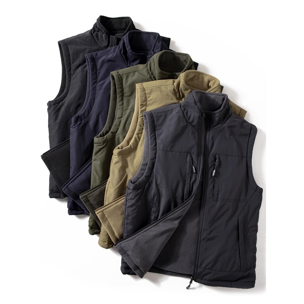 男士秋冬新款夹绒加厚保暖背心户外功能性立领开衫马甲10271e