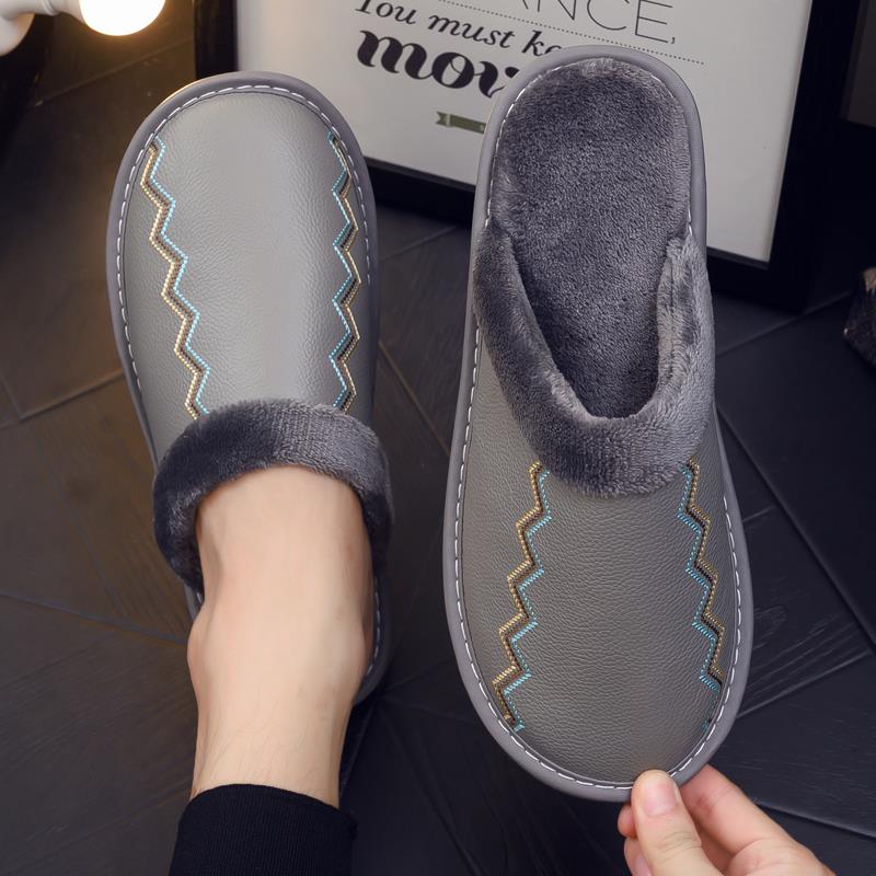 秋冬季拖鞋室内居家防滑防水家居底家用男女保暖棉拖鞋1019u