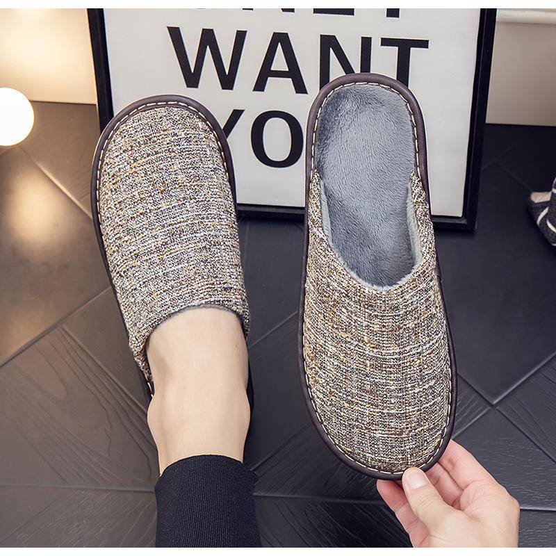 秋冬季男士新款艺居家拖鞋男女室内防滑家居家用软底保暖毛1114n