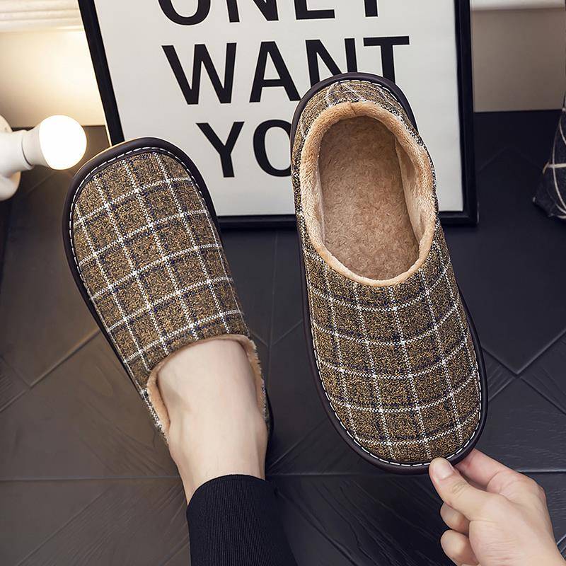秋冬季家用包跟拖鞋男女室内居家防滑木地板软底家居布鞋冬1119h